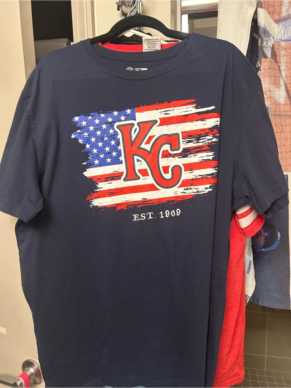 New Era Navy Tee with KC Flag Graphic